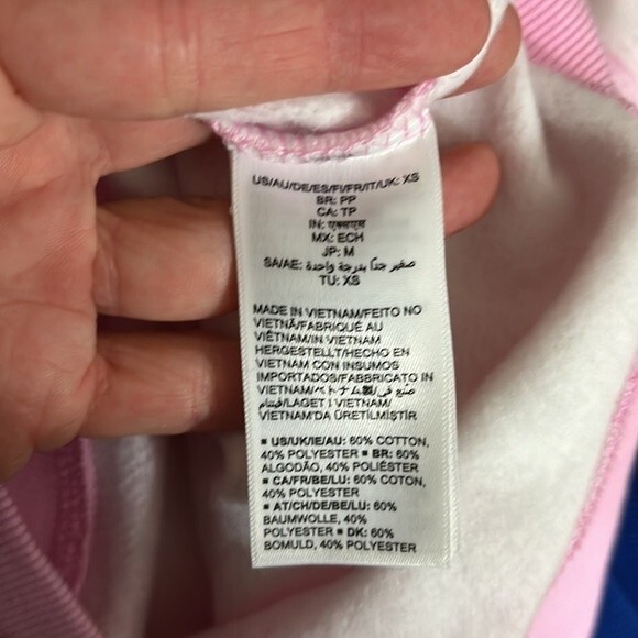 Amazon Essentials Pink White Tie Dye Sweatshirt Size XS NWT - Picture 7 of 10